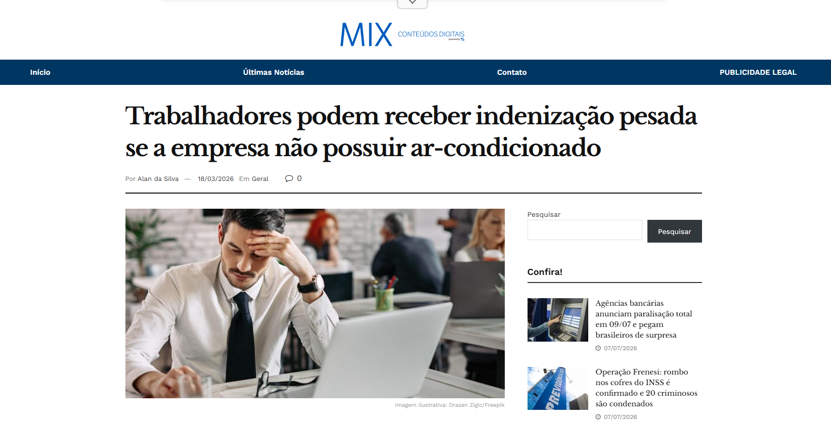 Trabalhadores podem receber indenização pesada se a empresa não possuir ar-condicionado